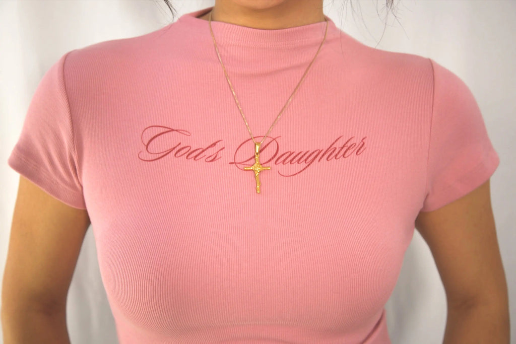 God's Daughter Mock Neck Top - Pink