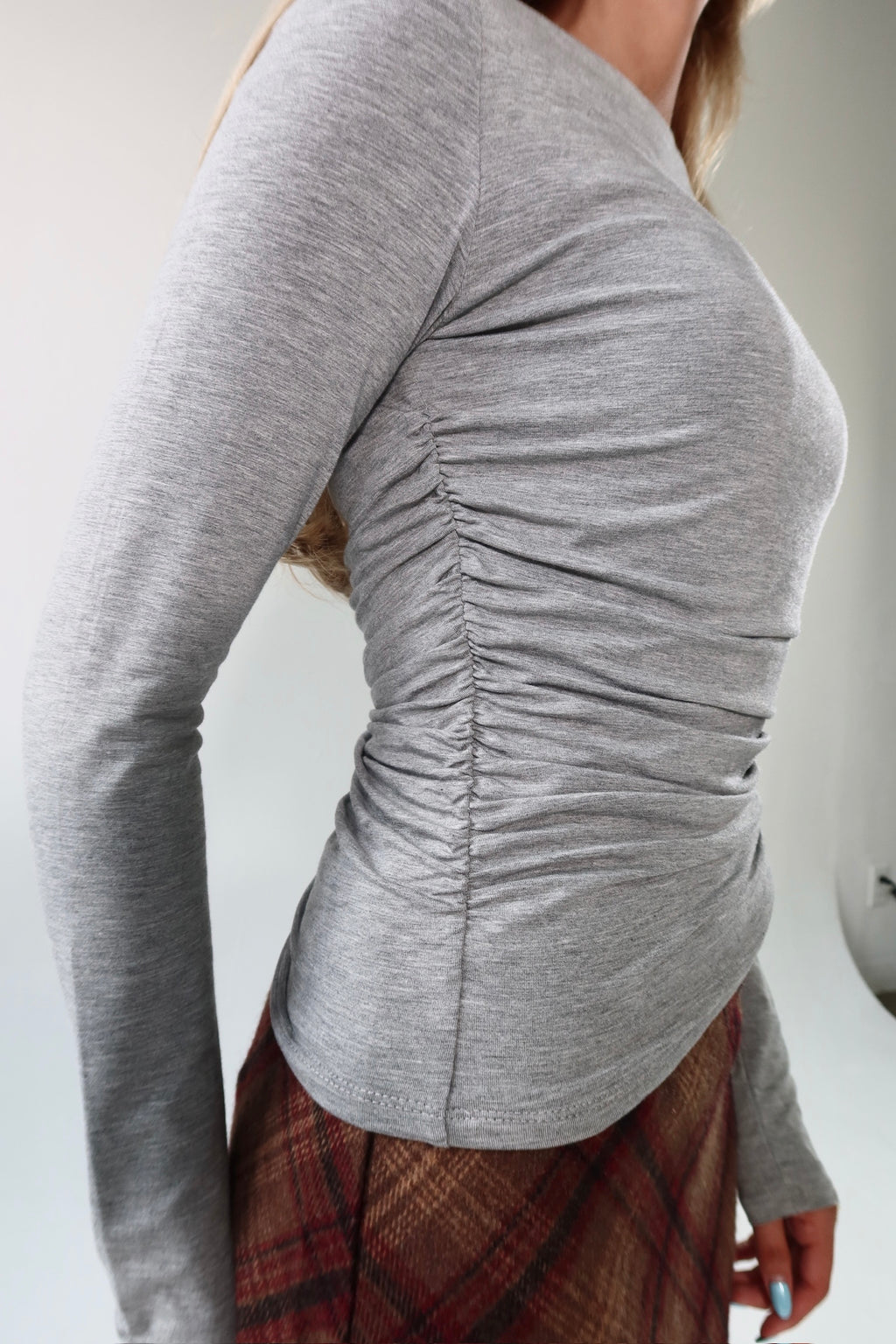 Warm Up Ruched Long Sleeve Top