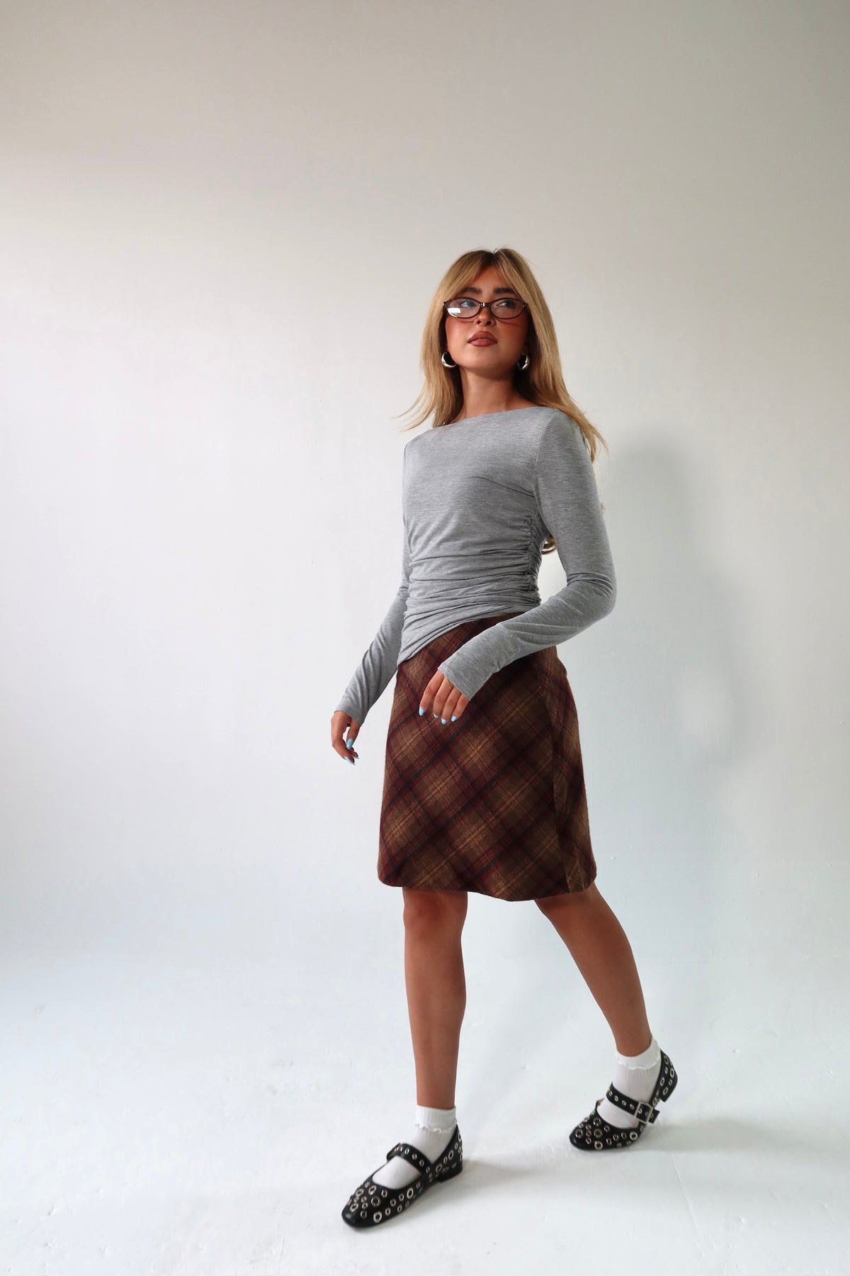 Homeroom Plaid Midi Skirt