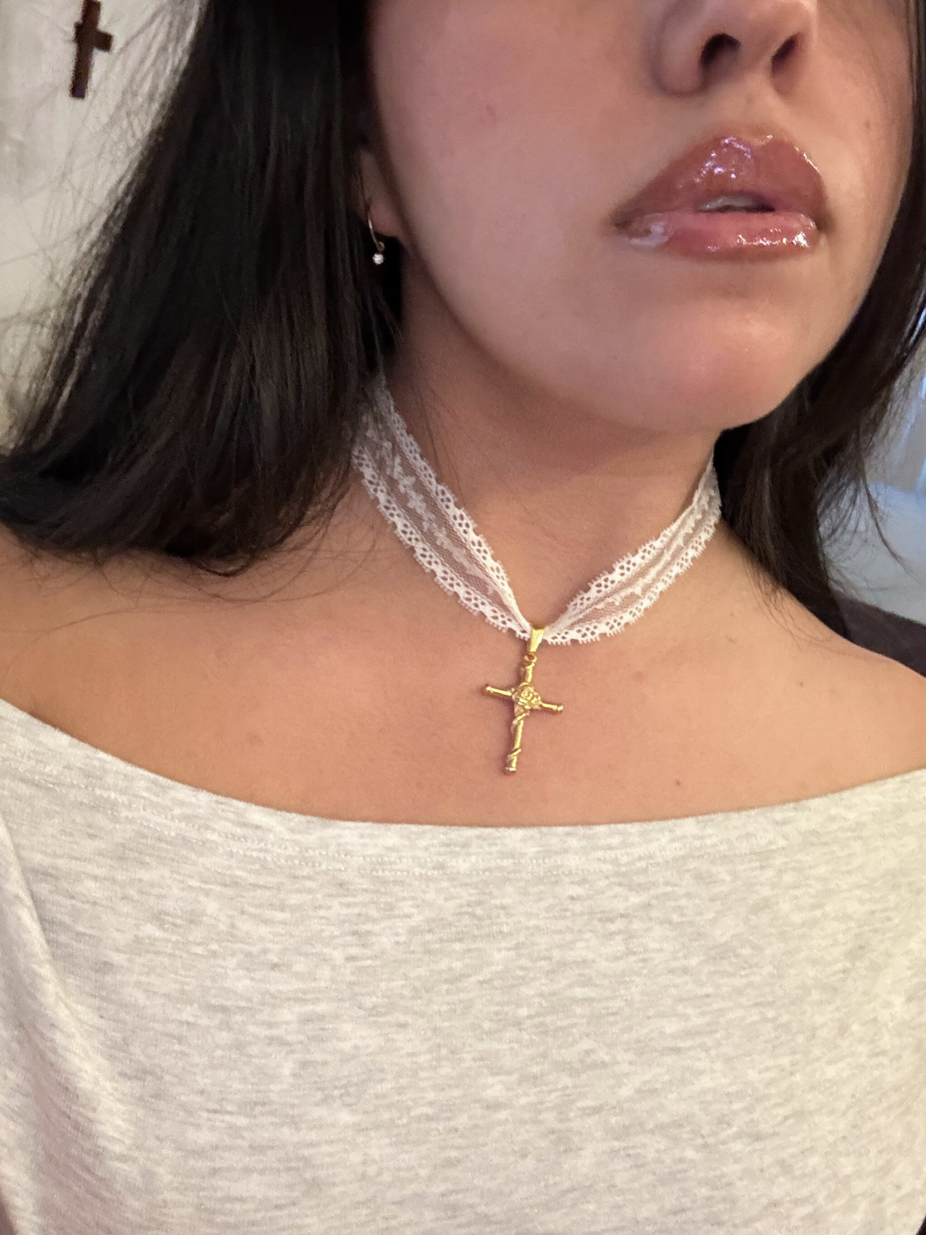 Rose of Sharon Lace Choker Necklace