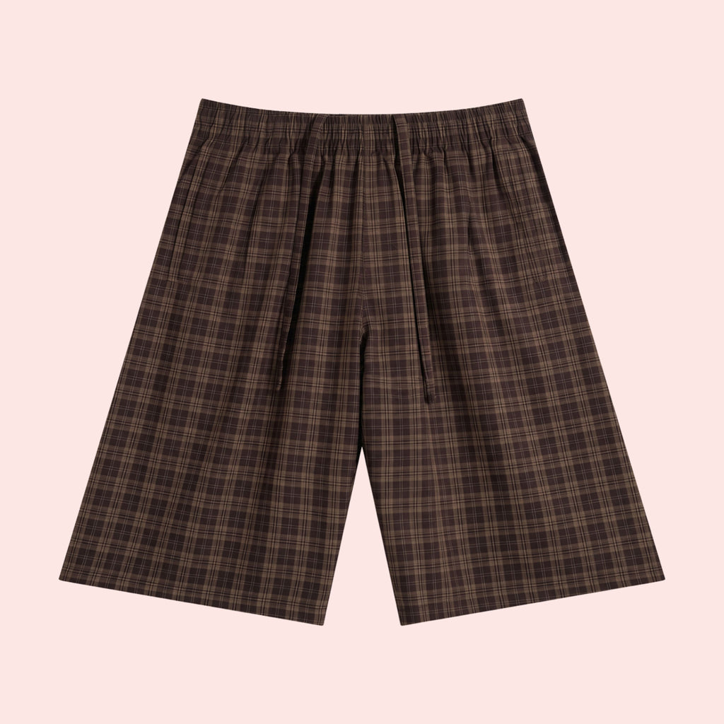 God's Girl Plaid Wide Leg Shorts