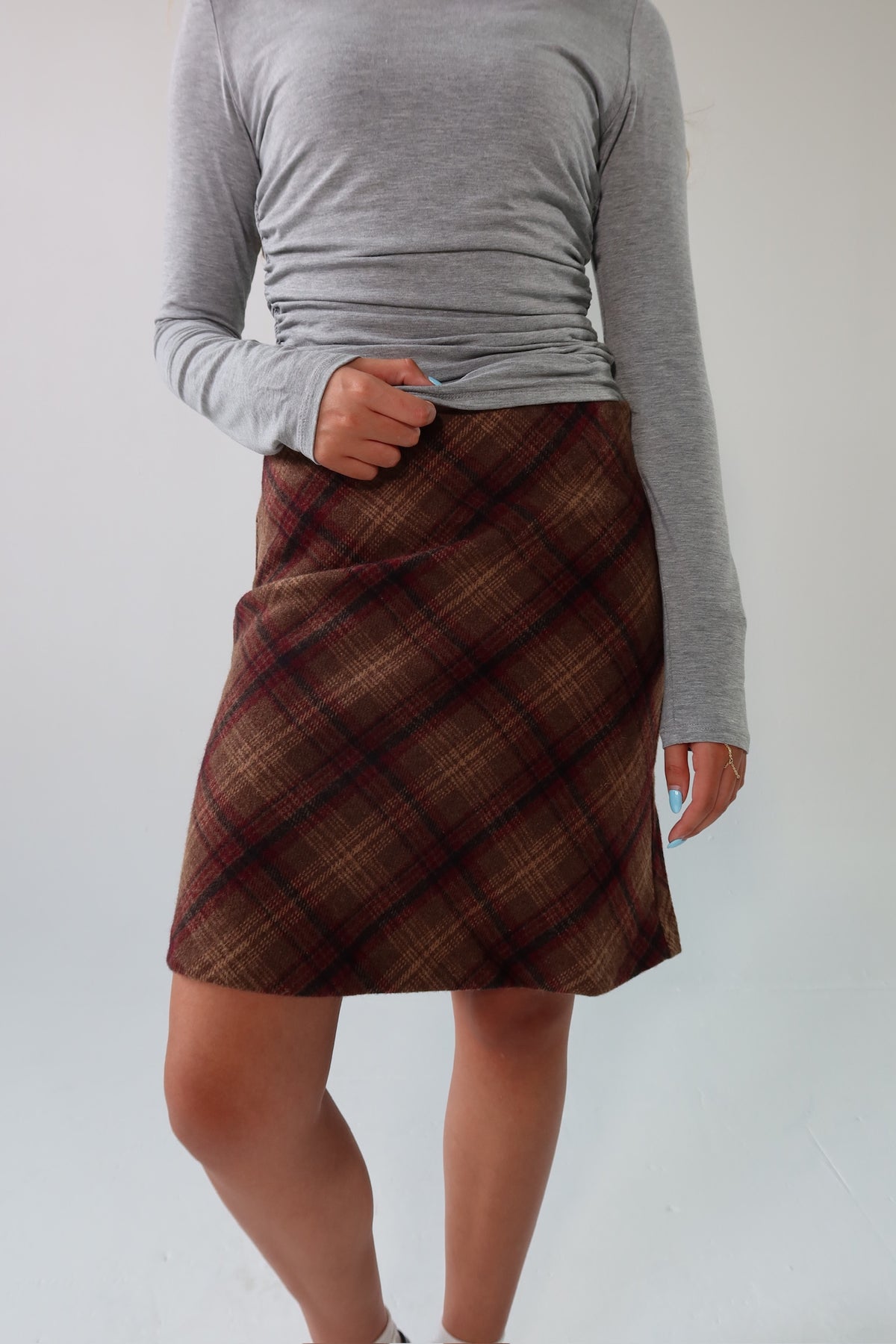 Homeroom Plaid Midi Skirt
