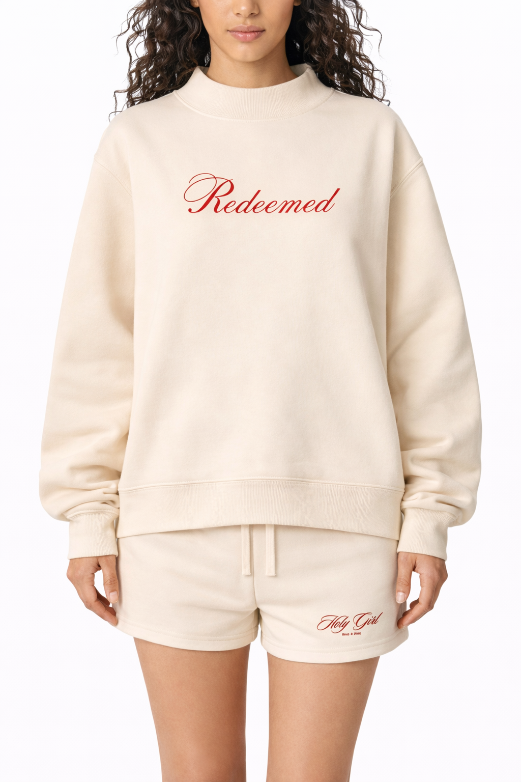 Holy Girl Fleece Drawstring Sweat shorts