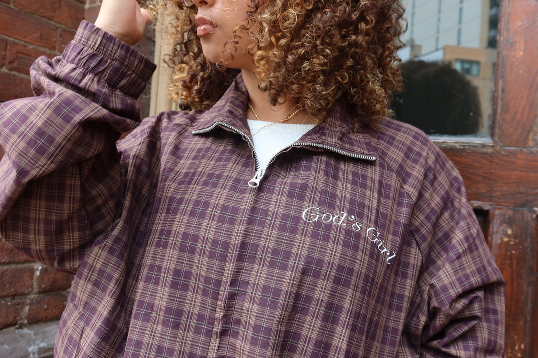 God's Girl Plaid Track Jacket