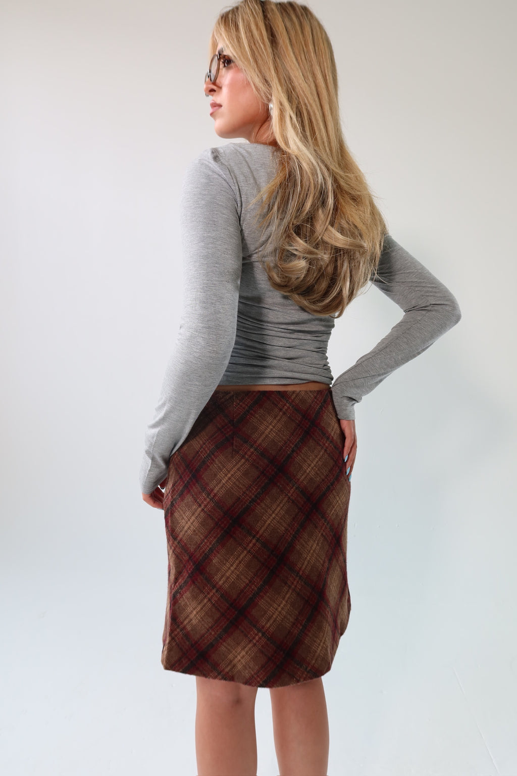 Homeroom Plaid Midi Skirt